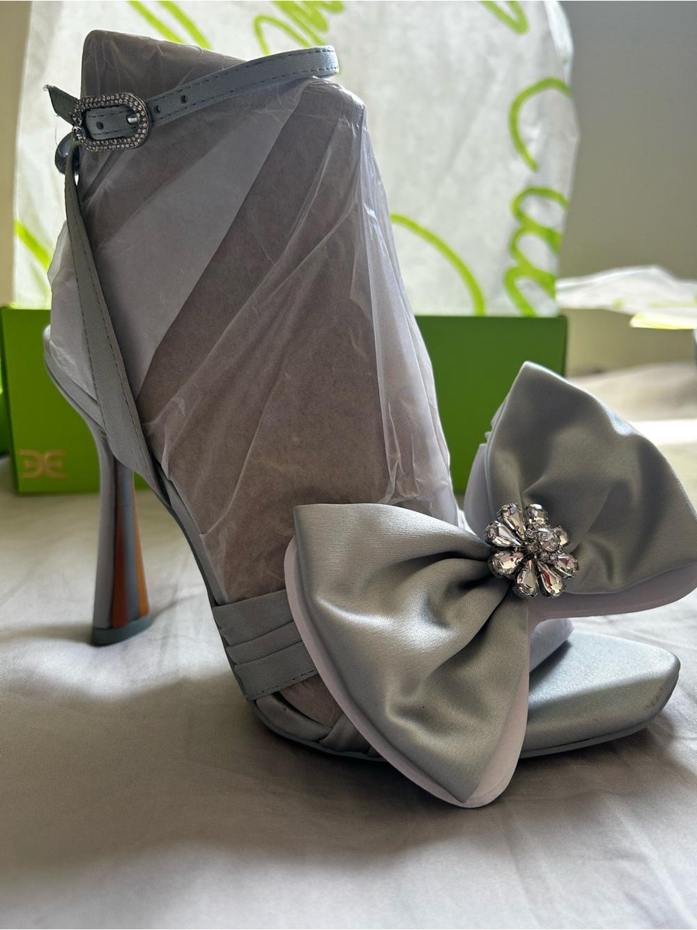 Sam Edelman Cape Blue Lexi Satin High Heel Sandals